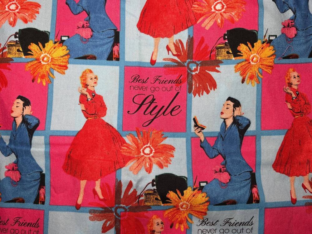 Style and Best Friends Cotton Fabric 1 5/6 yard | Springs Creative | Destash